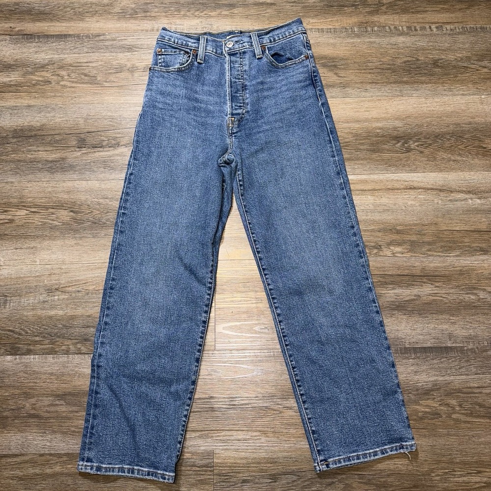 Levi's Ribcage Straight Ankle Jeans Womens 26W x 27L High-Rise Waist Button Fly